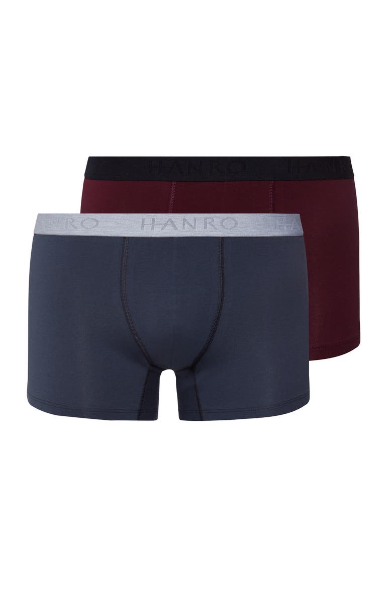 Cotton Essentials 2-Pack Cotton Boxer Briefs, Main, color, Barolo / Ombre Blue