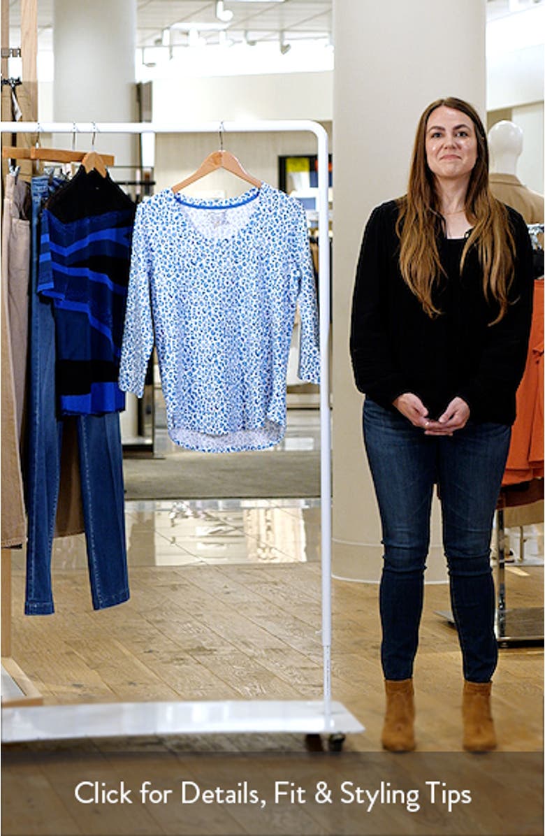 Ashley Isles Print Cotton Knit Top, sales video thumbnail