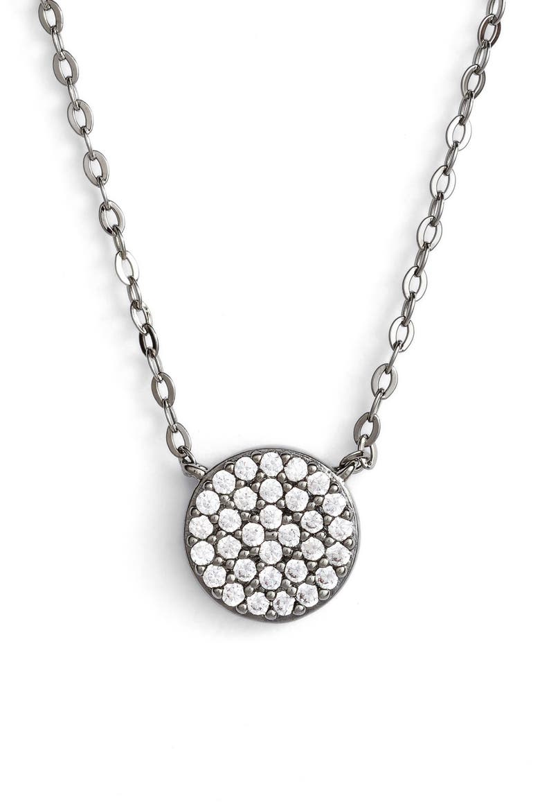 'Geo' Small Pendant Necklace, Main, color, BLACK