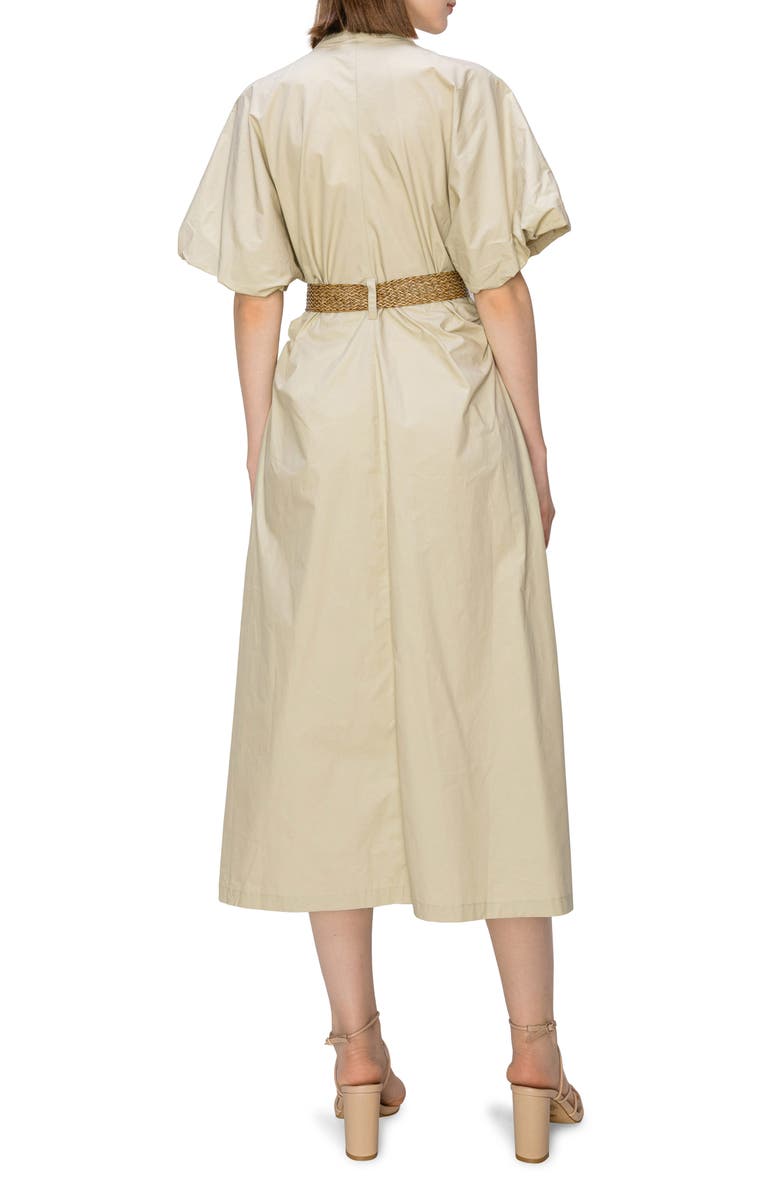 MELLODAY Puff Sleeve Belted Midi Shirtdress, Alternate, color, 