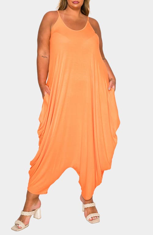 L I V D Quinn Pocket Balloon Leg Jumpsuit In Orange