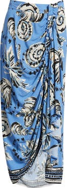 CITY BLUES Faux Wrap Midi Skirt