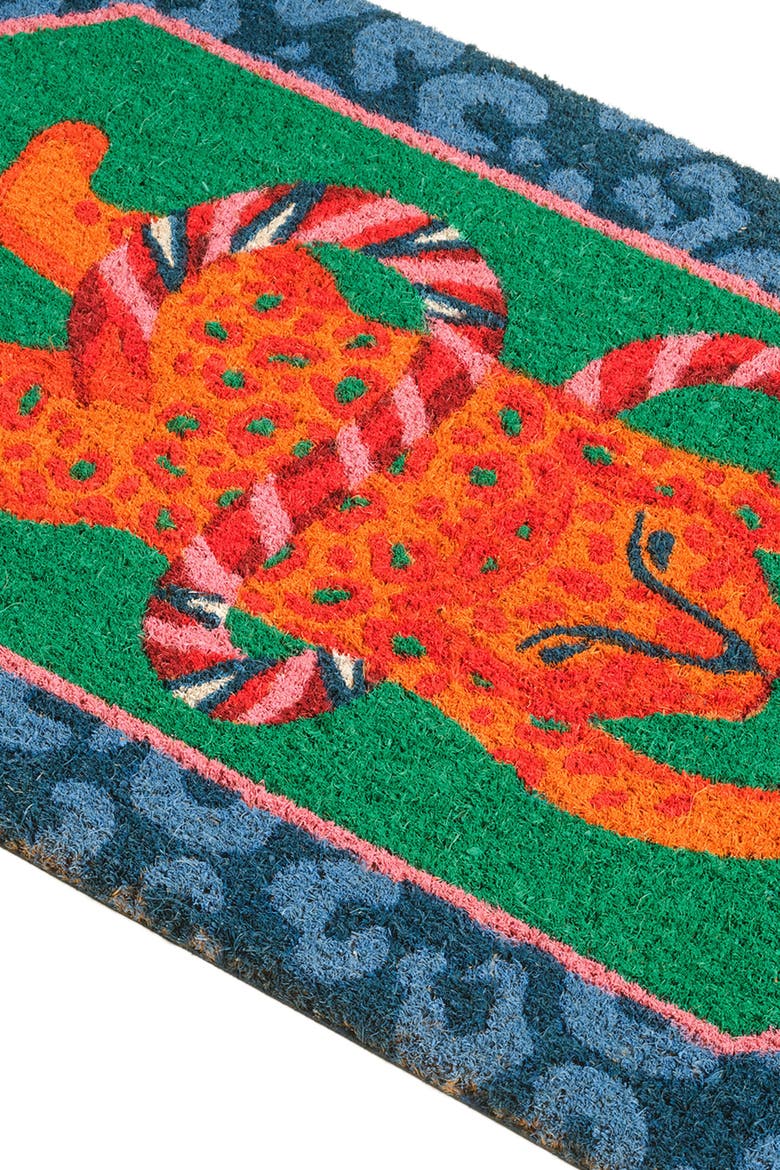 Kerala 100% Coir Doormat 18" x 30", Alternate, color, Blue-Green