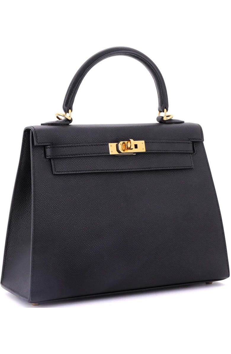 Pre-Owned Hermes Kelly Handbag Black Epsom with Gold Hardware 25, Alternate, color,