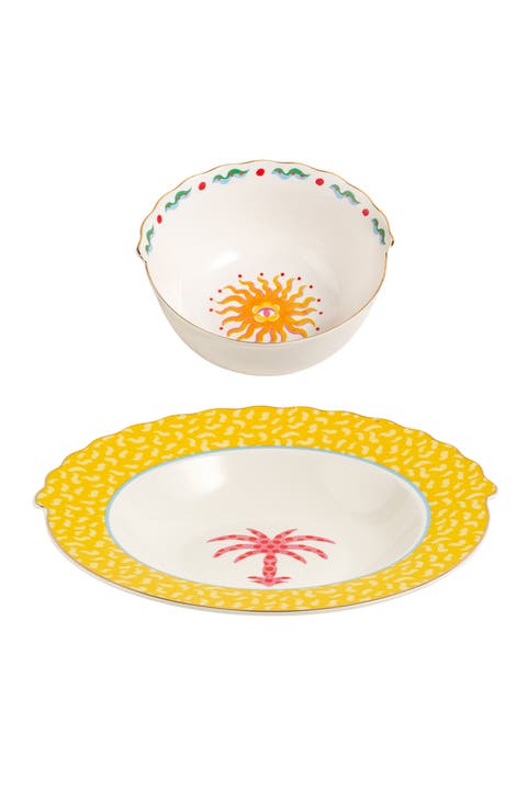 Porcelain Supplate and Bowl 2 Pcs Set