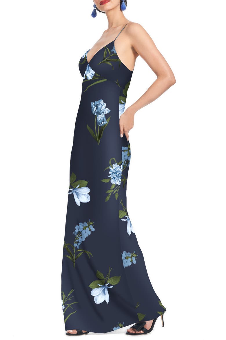 Alta Floral A-Line Gown, Alternate, color, NIGHT SKY BLUE OCULATA