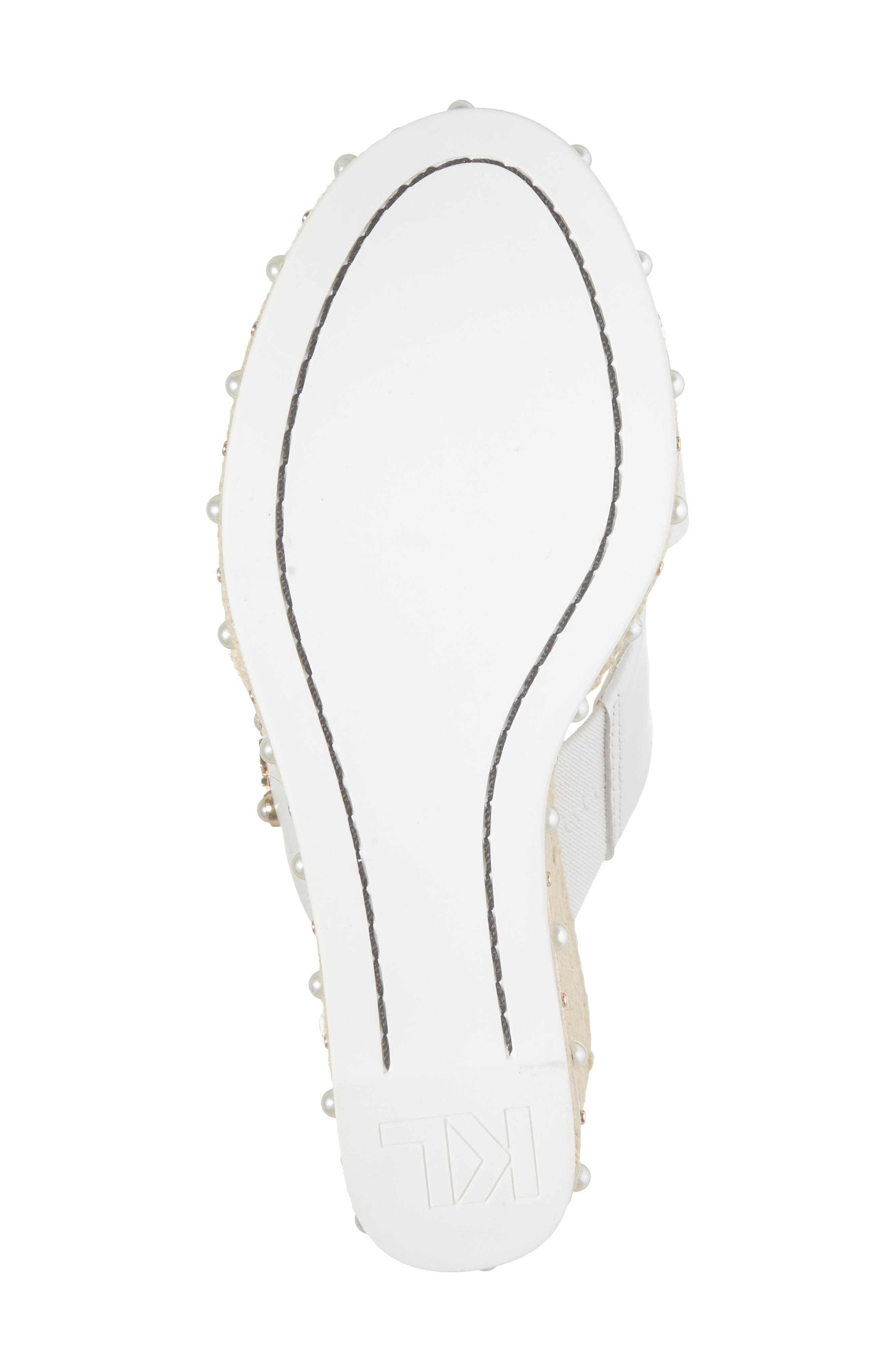 KARL LAGERFELD PARIS Cellyn Wedge Espadrille Sandal, Alternate, color, Bright White