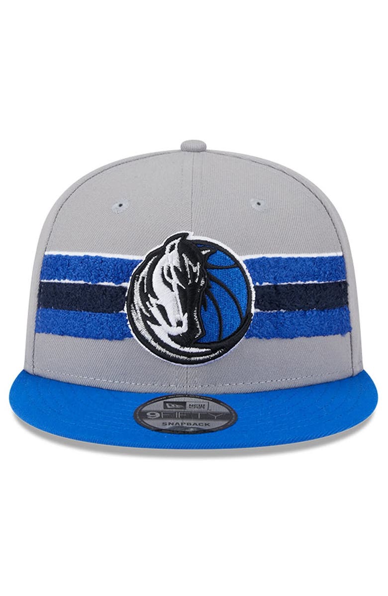 New Era Men's New Era Gray Dallas Mavericks Chenille Band 9FIFTY Snapback Hat, Alternate, color,