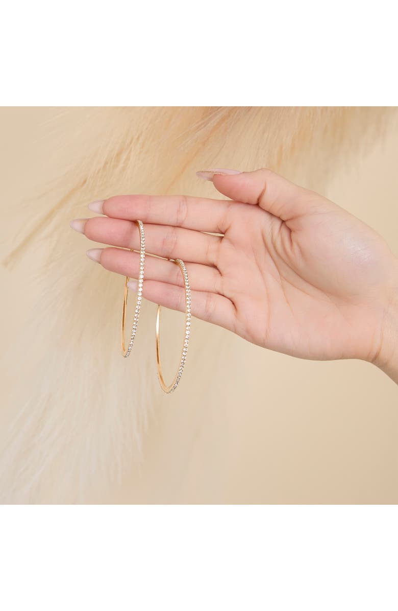 Jessica Simpson Gold Textured Hoop Earrings, Alternate, color, Gold