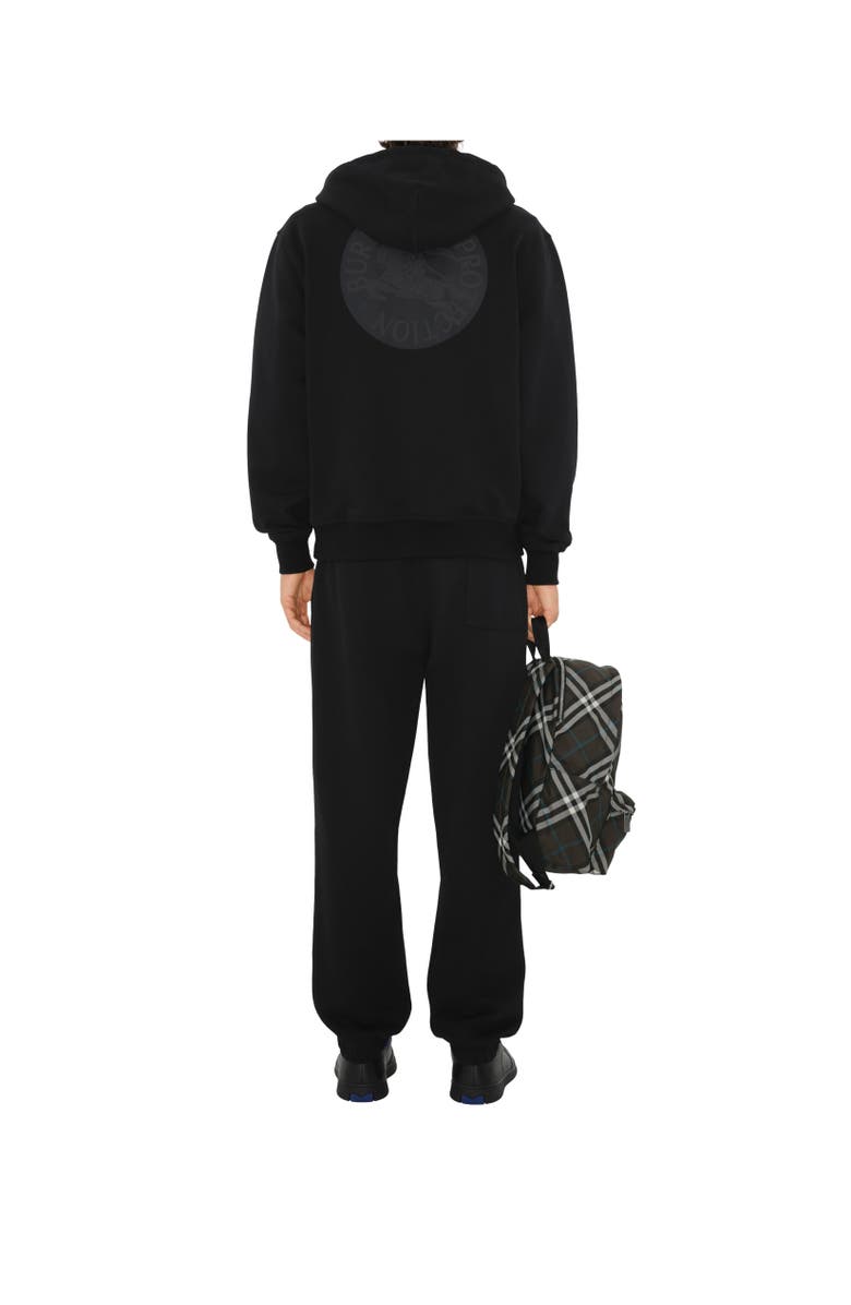 Burberry EKD Badge Cotton Zip Hoodie, Alternate, color, Black