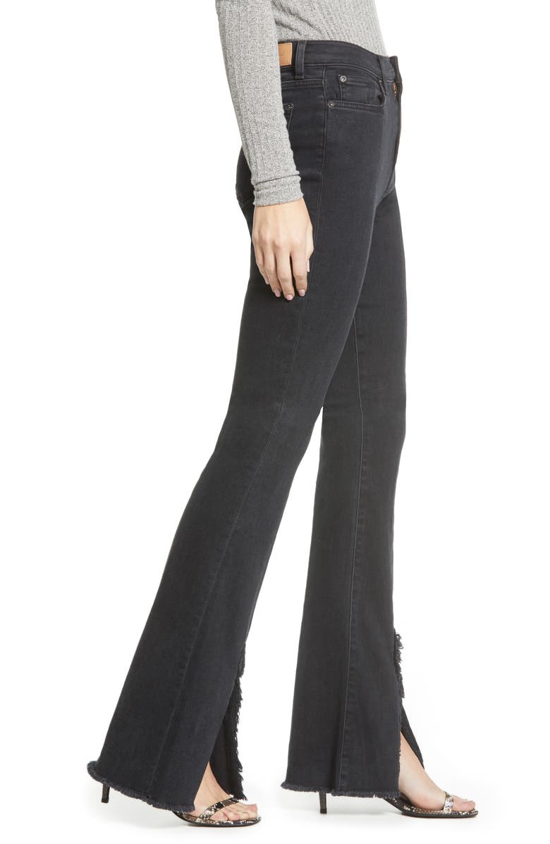 7 For All Mankind <sup>®</sup> Exaggerated Kick Fray Hem Jeans, Alternate, color,