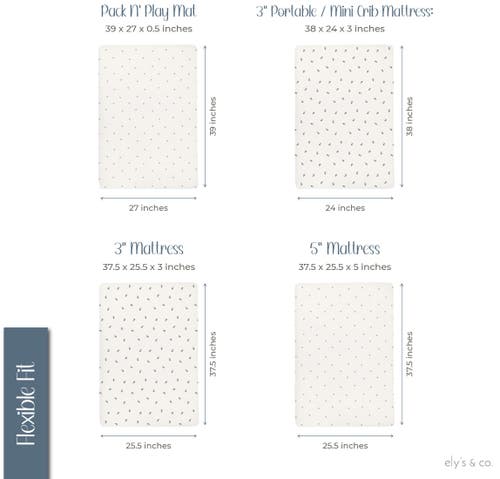 Ely's & Co. Waterproof Pack N Play Mini Portable Crib Sheet Set In Blue Berry