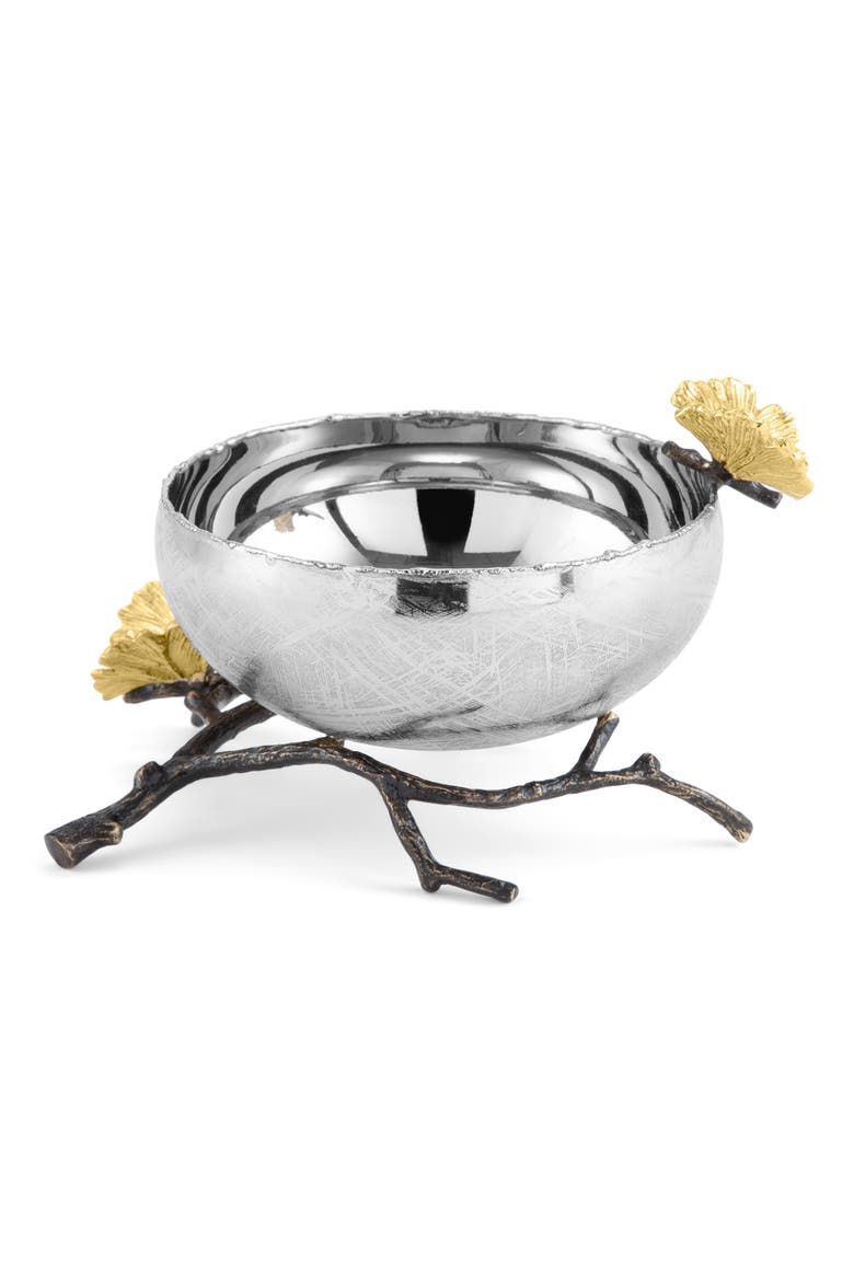 Small Butterfly Ginkgo Bowl, Alternate, color, SILVER/ GOLD