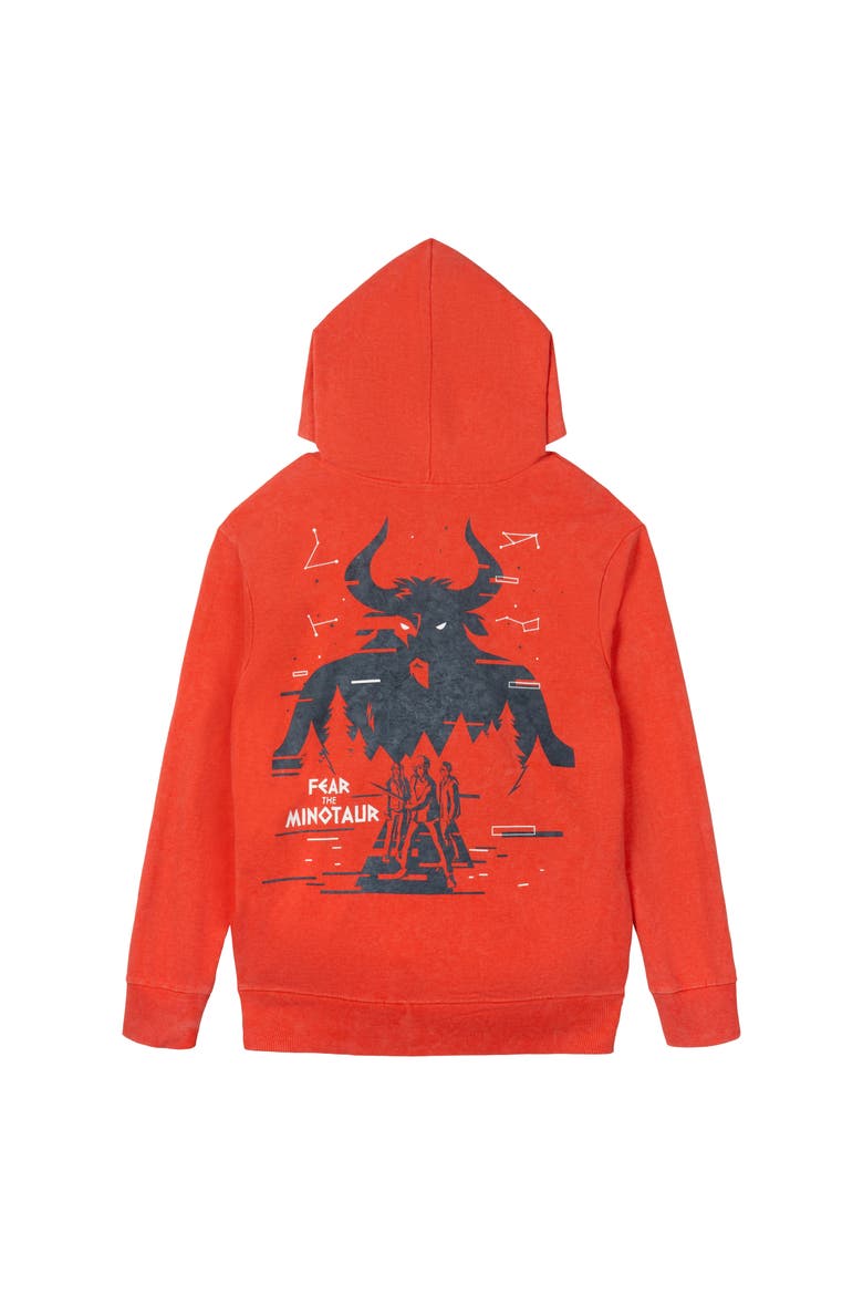 Percy Jackson and the Olympians Cosplay Fleece Zip-Up Hoodie, Alternate, color, Mineral Wash Orange