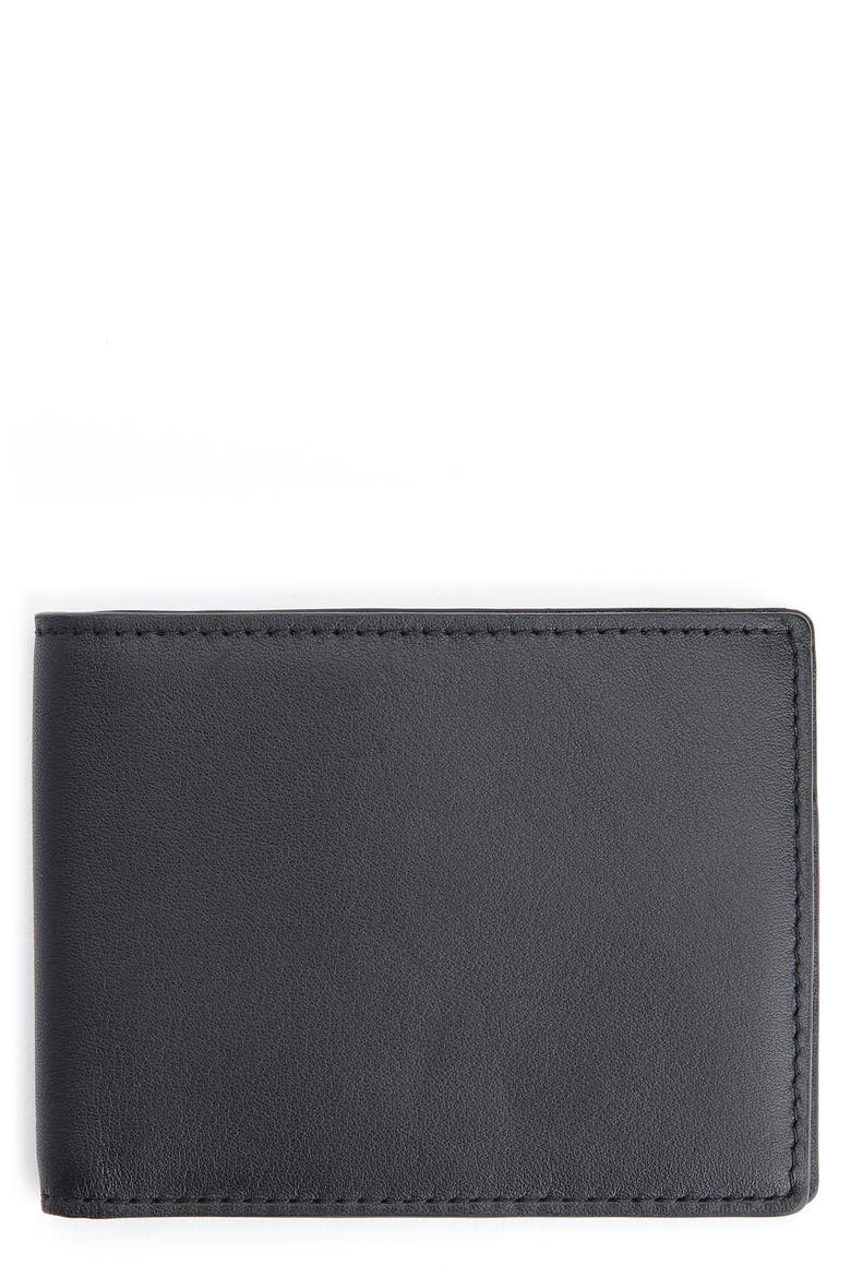 RFID Leather Bifold Wallet, Main, color, BLACK