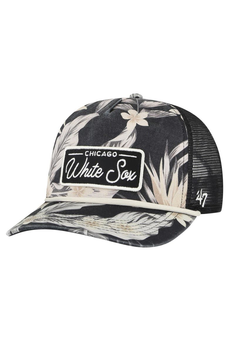 Men's '47 Black Chicago White Sox Tropicalia Trucker Hitch Adjustable Hat, Main, color, Black