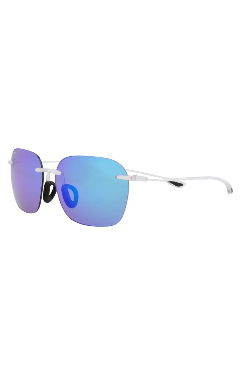 Maui Jim Core 50mm Polarized Square Sunglasses, Alternate, color, White White Blue