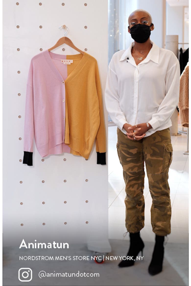 Colorblock Cashmere & Wool Cardigan video