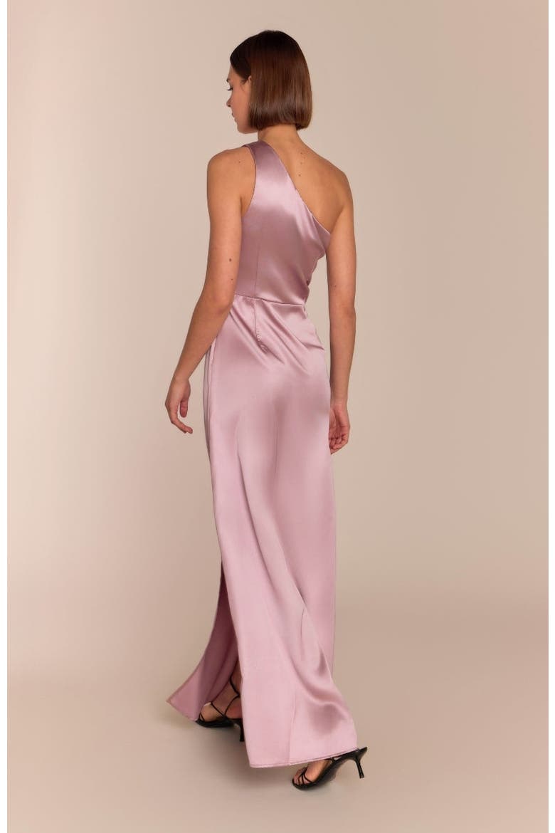 Porto One Shoulder Dress, Alternate, color, Rose Pink