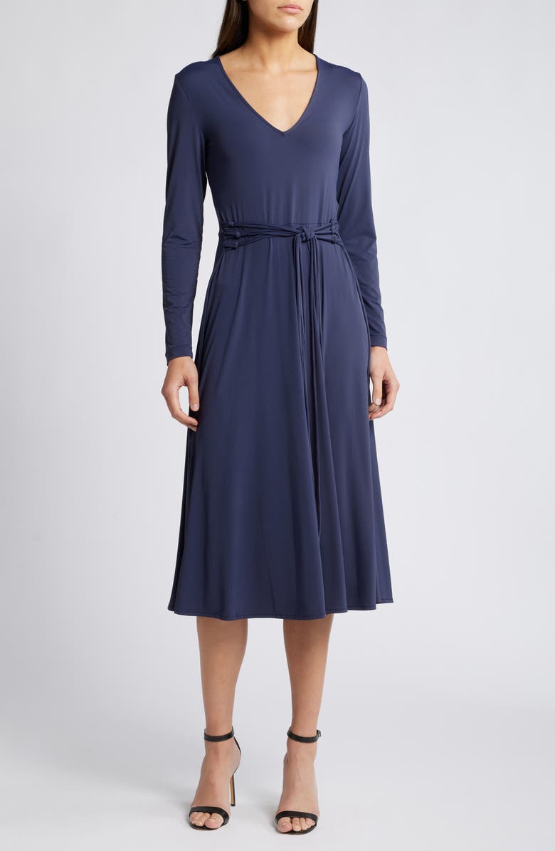 Du Paradis Singapore Long Sleeve Dress, Main, color, 