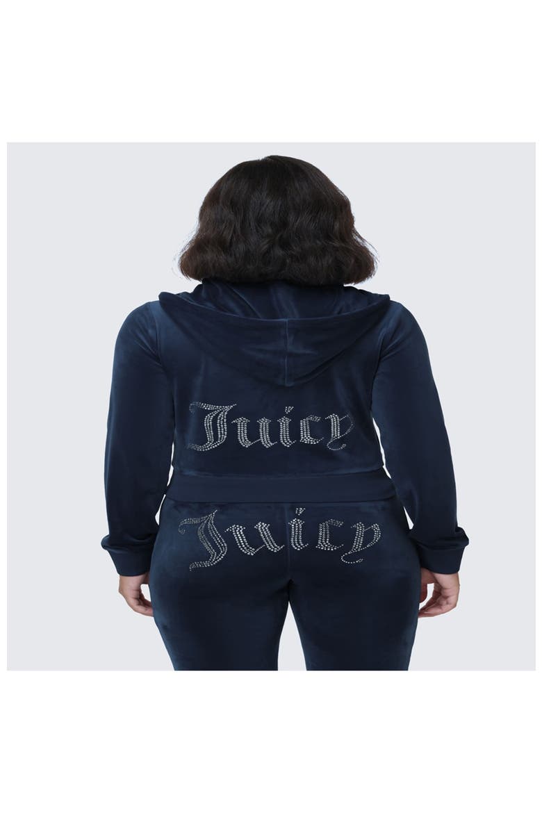 Luxe Velour Juicy Hoodie With Double Bling, Alternate, color, REGAL BLUE