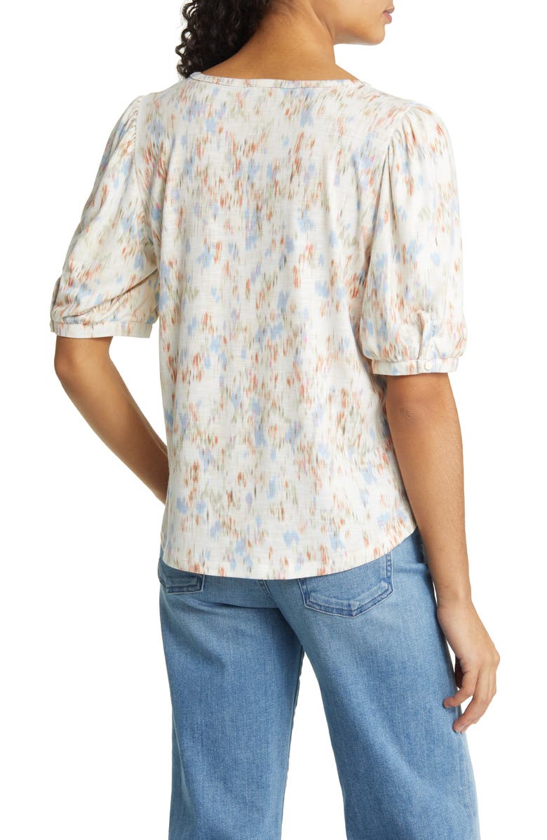 Wit & Wisdom Print Puff Sleeve Top, Alternate, color, 
