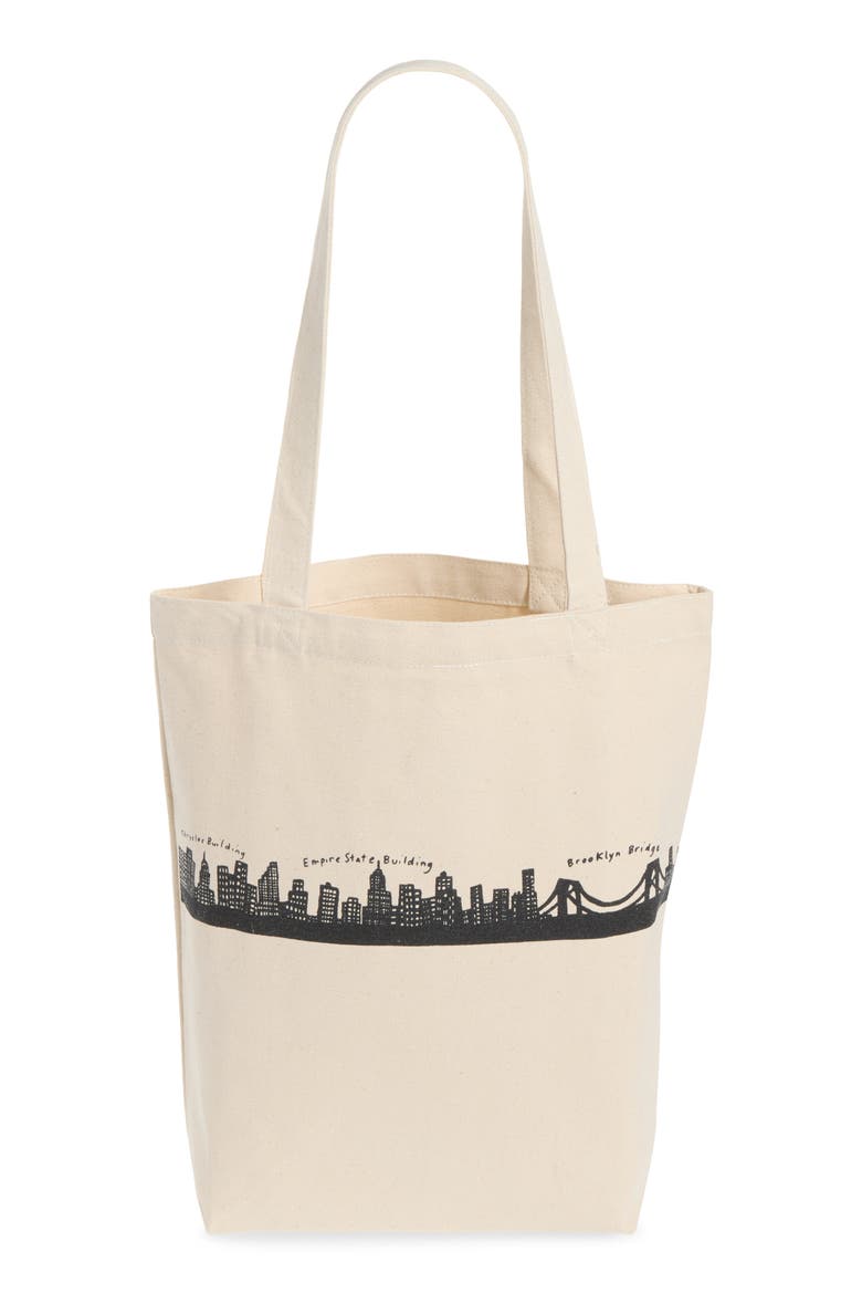212 Skyline Canvas Tote, Alternate, color, WHITE/ BLACK