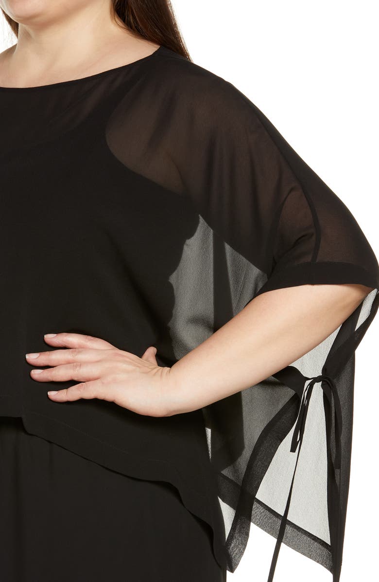 Eileen Fisher Bateau Neck Silk Crop Poncho, Alternate, color, 