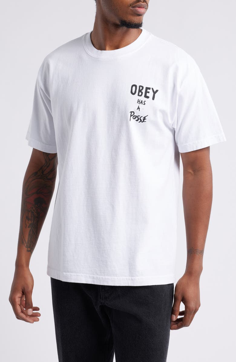 Obey has a Posse Cotton Graphic T-Shirt, Main, color, 