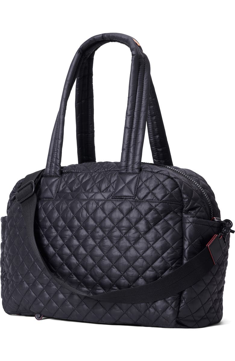 MZ Wallace Nik Quilted Nylon Duffle Bag, Alternate, color, Black
