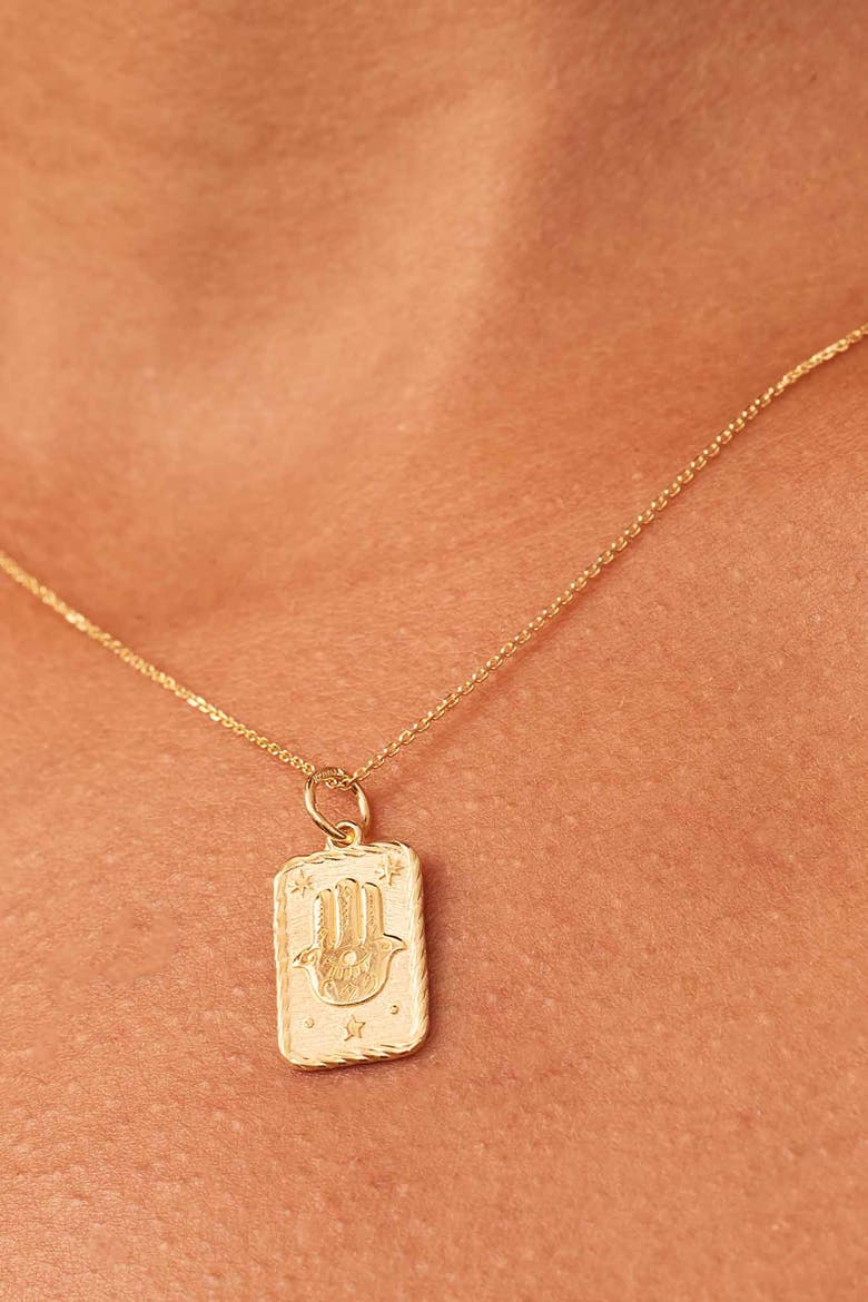 14K Yellow Gold Hamsa Pendant Charm, Alternate, color, Yellow Gold