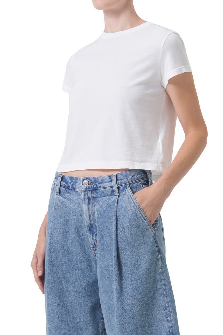 Adine Shrunken Supima® Cotton T-Shirt, Alternate, color, WHITE