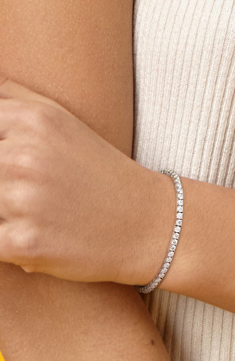 DELMAR Sterling Silver Lab Grown Moissanite Tennis Bracelet, Alternate, color, Silver