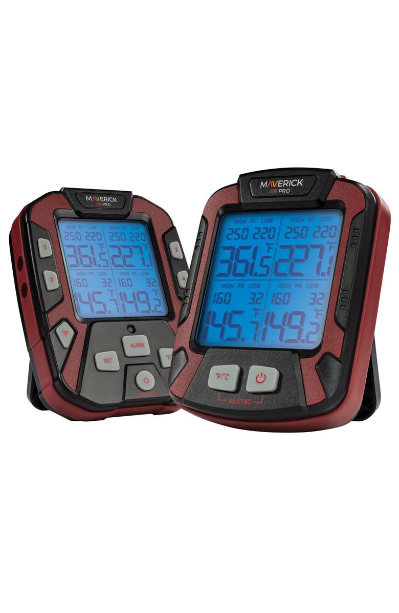 Maverick Extended Range Professional Wireless Thermometer, Four Probe, Main, color, Black/Red