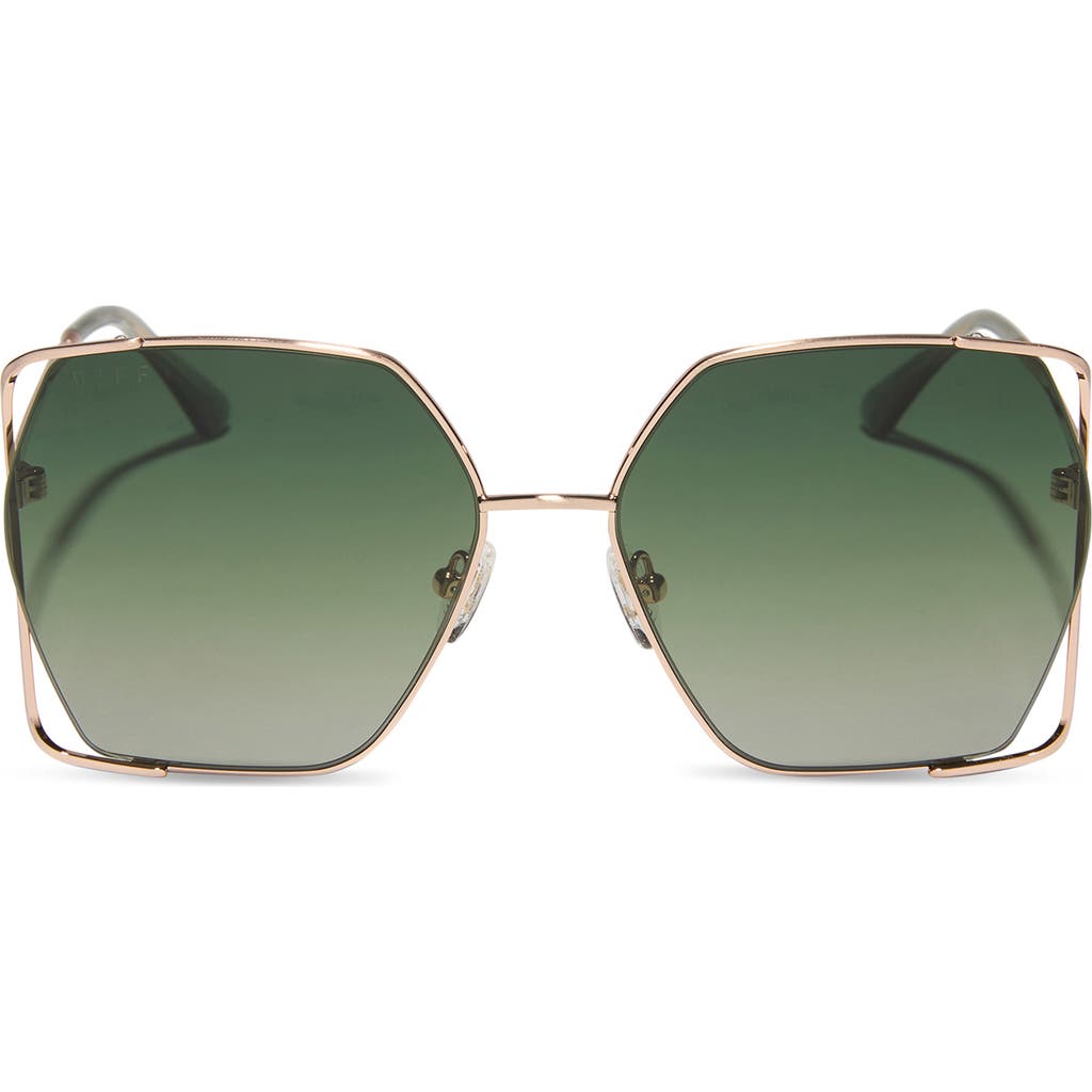 Diff Donna Iv 61mm Gradient Polarized Square Sunglasses In Green