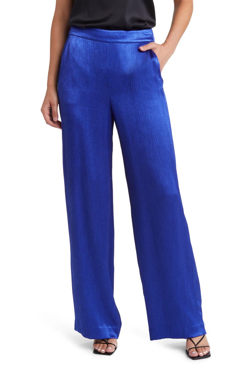 KOBI HALPERIN Alyssa Crinkle Satin Pull-On Pants, Main, color, 