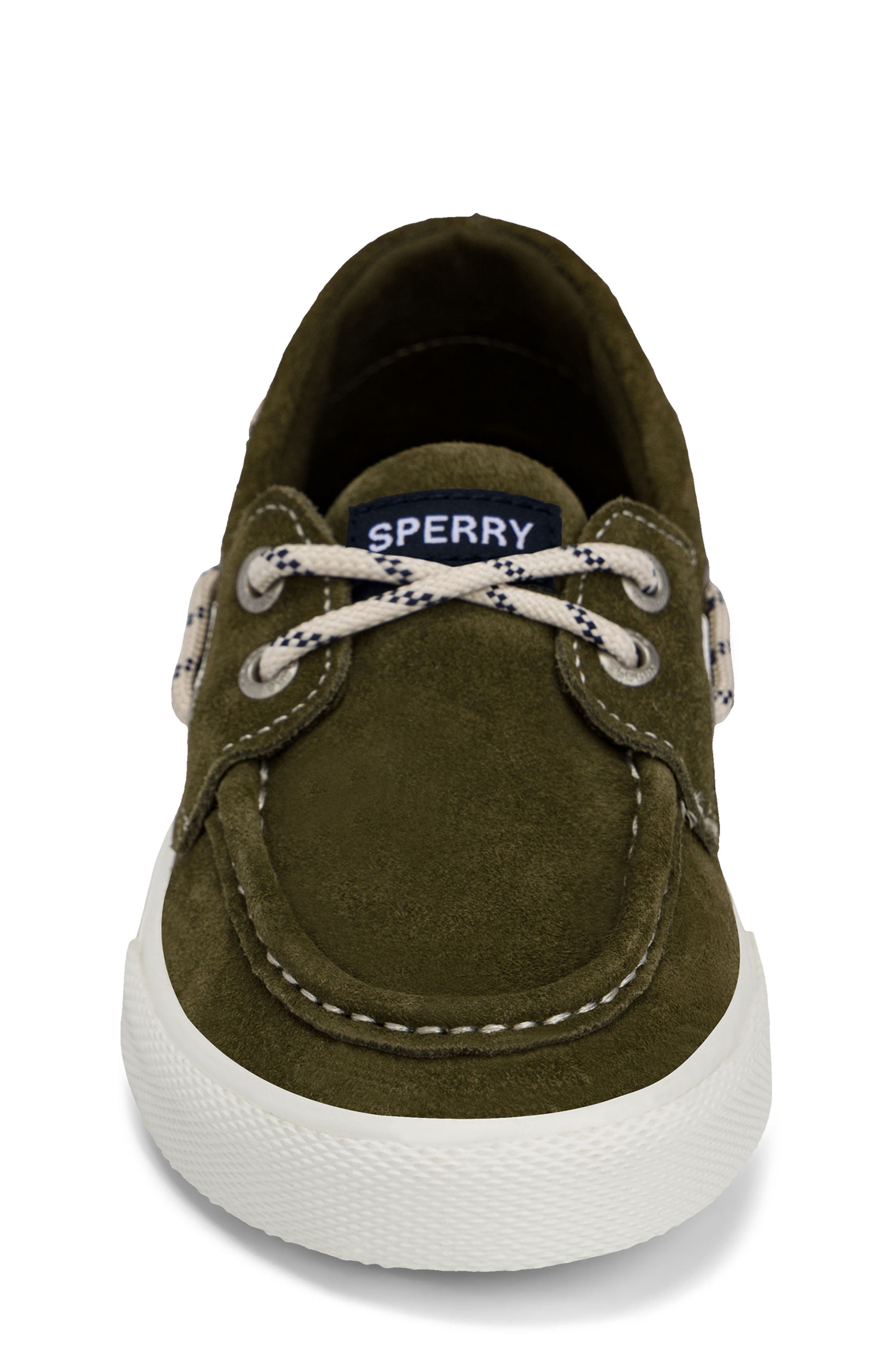 Kids' Bahama Suede Boat Shoe, Alternate, color, DARK OLIVE