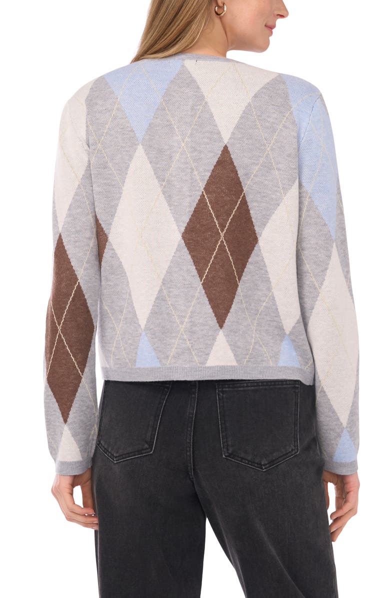 Halogen<sup>®</sup> Argyle Cardigan, Alternate, color, Light Heather Grey