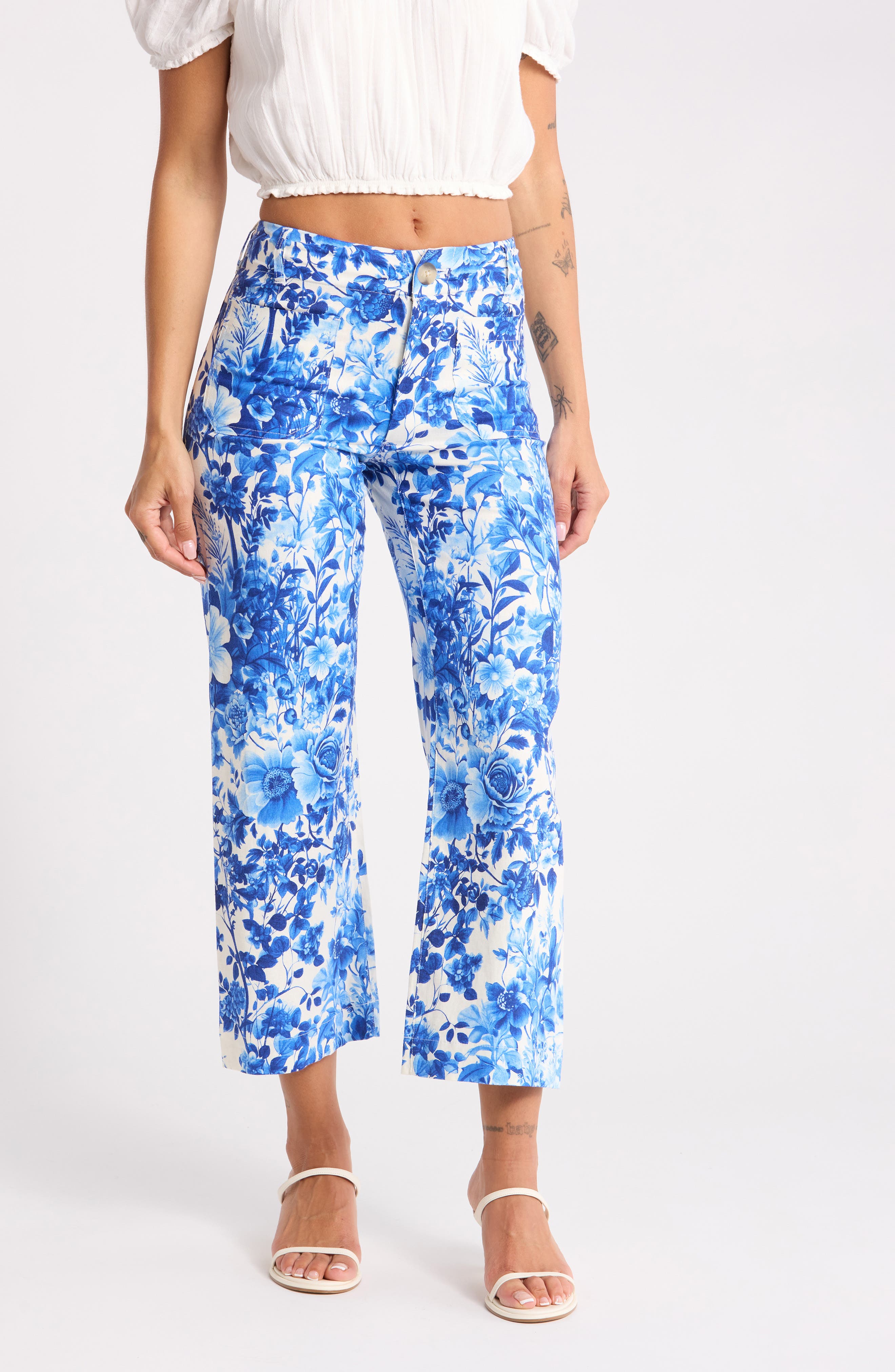 Joie Floral Print Wide Leg Pants