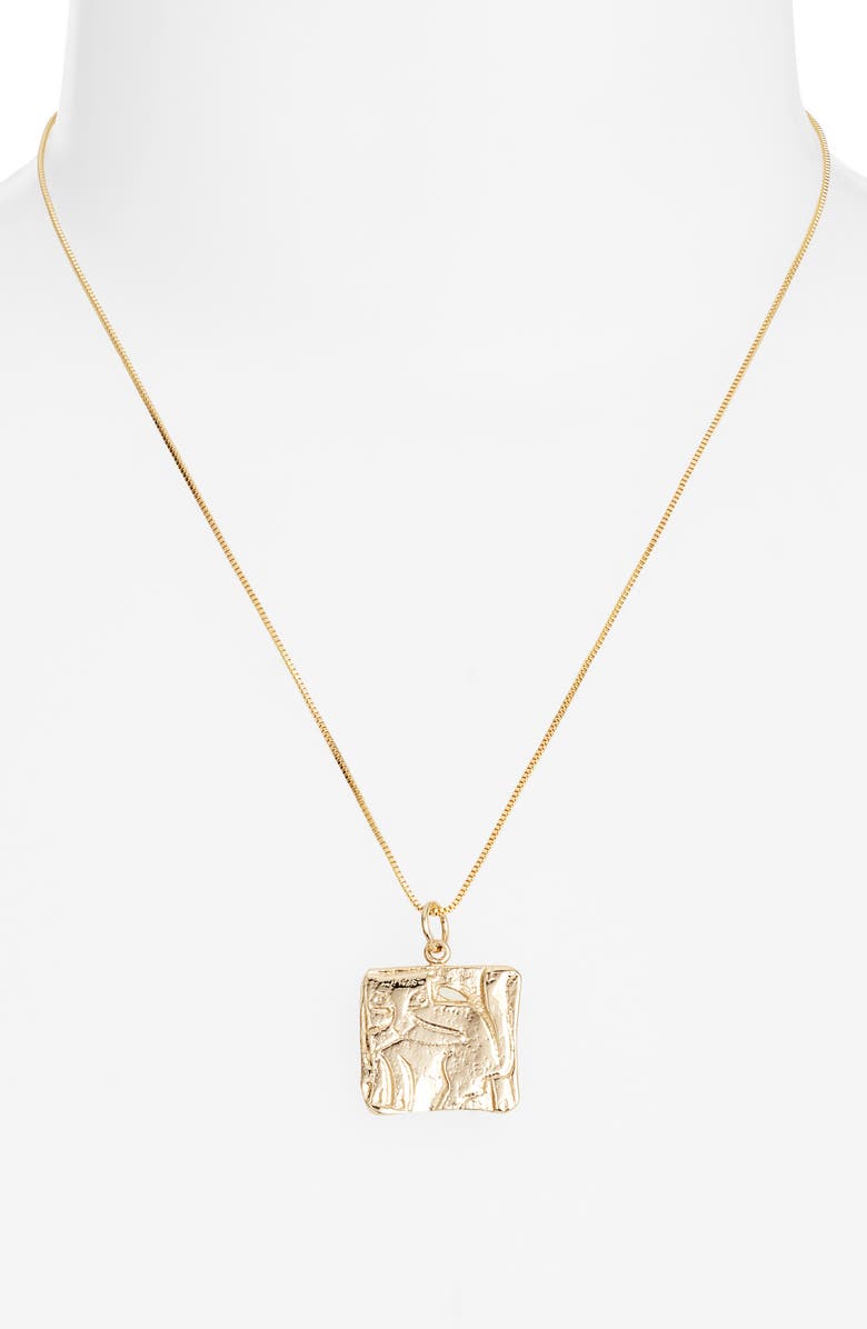 Child of Wild Bastet Pendant Necklace, Alternate, color, Gold