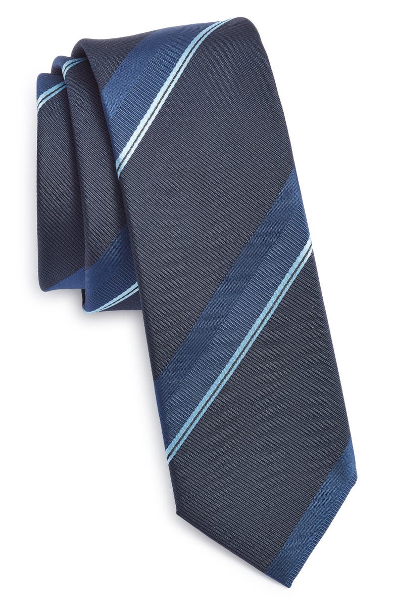 BOSS Tonal Stripe Silk Tie, Main, color, 