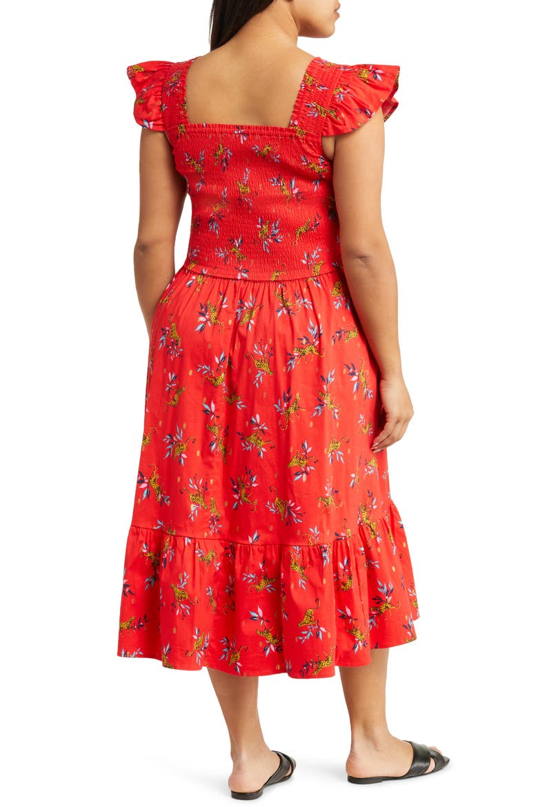 Ivanna Print Sundress, Alternate, color, LUCKY CHEETAH POPPY RED