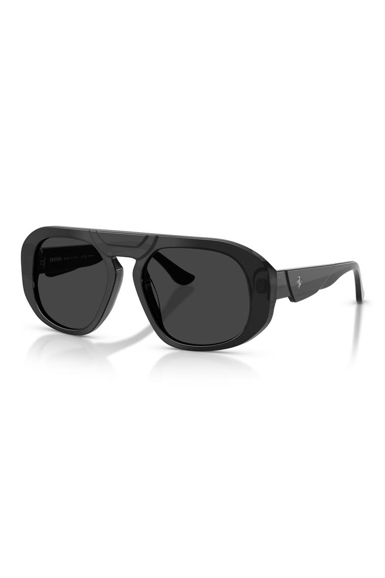 54mm Polarized Pillow Sunglasses, Alternate, color, BLACK / POLAR BLACK