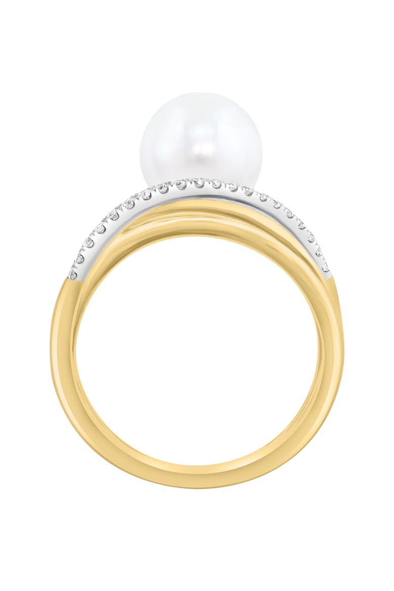 Freshwater Pearl & Diamond Crisscrossing Band Ring, Alternate, color, WHITE