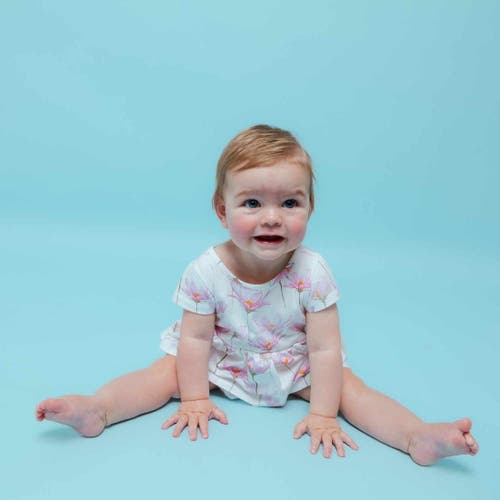 Norani Kids Organic Layered Dress With Matching Bloomers In Pink Petals