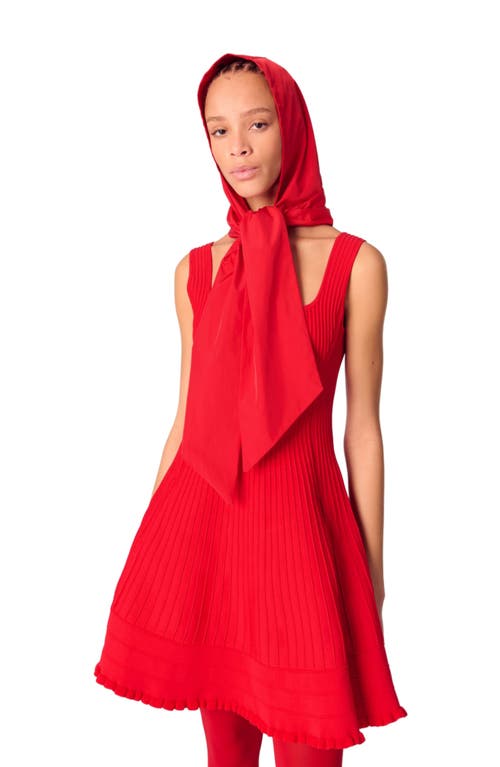 Maje Minikleid Aus Tweed Aus Einer Baumwollmischung In Red