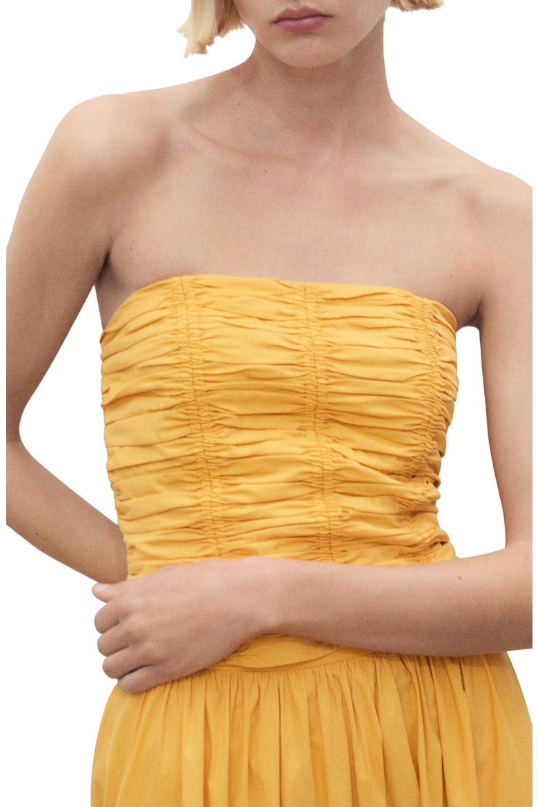 Sunny Cotton Blend Strapless Top, Main, color, MUSTARD