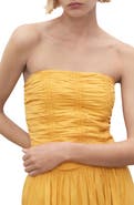 MANGO Sunny Cotton Blend Strapless Top