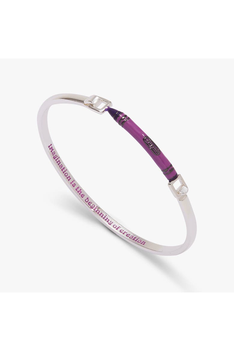 Crayola Royal Purple Crayon Tension Bangle, Main, color, Silver