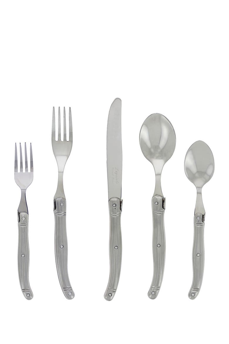 20-Piece Laguiole Flatware Set, Alternate, color, PEWTER